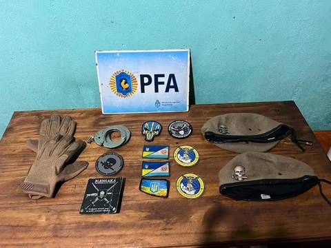 Militaria incautada por la PFA